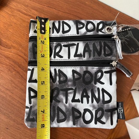 New Robin Ruth Canvas Passport Crossbody Bag Purse Black White Tie-Dye Portland - Picture 6 of 7